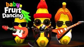Thumbnail: Banana Rock & Roll 🍌🎸 | Baby Fruit Dancing | High Contrast Sensory Video for Toddlers