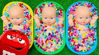 Thumbnail: Three Baby Dolls and Colorful Beads | Fun Toy Play