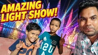 Thumbnail: MAGICAL LIGHT SHOW!" or "Fountain Light Show Vlog" as well  l #vlog l फब्बारे से रोशनी l #minivlog 