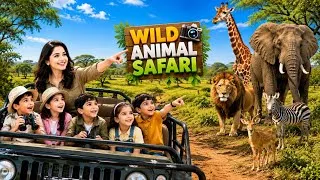 Thumbnail: Wild Animal Safari for Kids 🦁🐘 | Learn Wild Animals & Their Names | Fun Safari Adventure