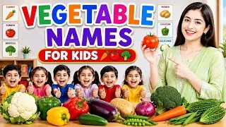Thumbnail: 30 Vegetable Names in English & Hindi for Kids 🥕🍅 | Learn Vegetables with Fun | Kids Learning Video