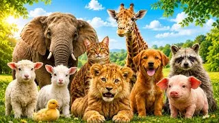 Thumbnail: Cute Animals & Birds Soundsfor Kids 🐄🐯🐈 | LearnAnimal Names & Sounds 🐇🐿️🐔🐯#animalsforkids 🐍🐭