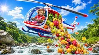 Thumbnail: Bim Bim flies a helicopter to harvest fruit and take care of friends | Funny Animal Story