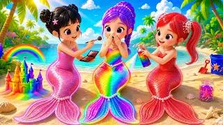 Thumbnail: Rumi, Mira & Zoey Transform into Mermaids! 🌈🧜🌊 Colorful Tails & Mermaid Adventure