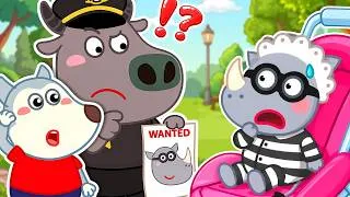 Thumbnail: The Thief Turned into a BABY!? | Safety Tips | Wolfy - Baby Cartoons