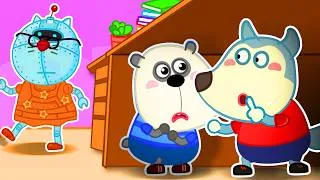Thumbnail: Our Teacher is a ROBOT!? 🤖 First Day of School | Wolfy - Baby Cartoons