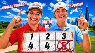 Thumbnail: Can I Beat a D1 Golfer WITHOUT Making a 5? (Course Record)