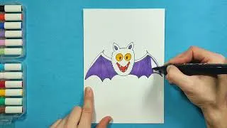 Thumbnail: Drawing a little bat 🦇 Easy and fun ✏️