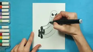 Thumbnail: Drawing a spooky ghost 👻 Easy and fun ✏️