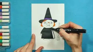 Thumbnail: How to draw a funny little witch 🧹 Easy and fun ✏️
