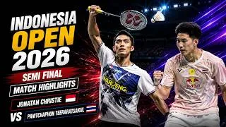 Thumbnail: Jonatan Christie vs Panitchaphon Teeraratsakul | Indonesia Open 2026 Semi Final Match Highlights