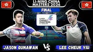 Thumbnail: 🔴 Brilliant🔴 Jason GUNAWAN (HKG)  vs LEE Cheuk Yiu (HKG) | Badminton China Masters 2026