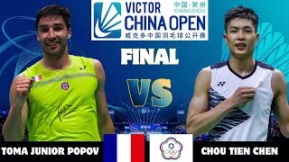 Thumbnail: 💥CLASH OF TITANS! CHOU TIEN CHEN VS TOMA JUNIOR POPOV | China Open 2026 Final Highlights