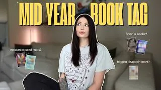 Thumbnail: MID YEAR BOOK TAG 📖🏷️ || favorite books, favorite authors, biggest disappointments & more