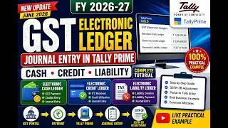 Thumbnail: GST Electronic Cash Ledger Journal Entry in Tally | Complete Guide 2026