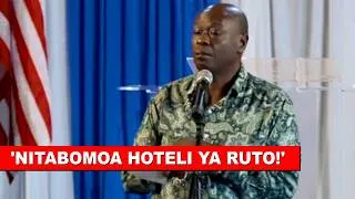 Thumbnail: 'WHEN I BECOME PRESIDENT IN 2027 I WILL DEMOLISH RUTO'S HOTEL!' Gachagua tells Kenyans in USA🔥