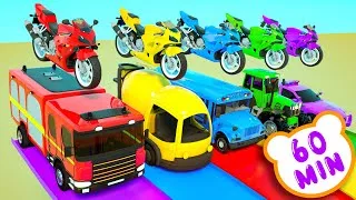 Thumbnail: Car Bath Song + Finger Family | Big wheels and Toy cannons | Best Kids Songs