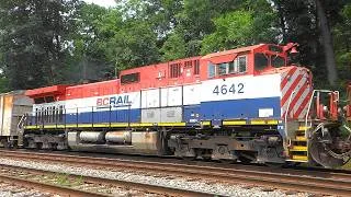 Thumbnail: 🍔 CSX EMD SD70MAC Leads Ethanol Train with BC Rail Tri Color