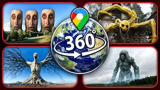 Thumbnail: Found Verity & Monsters on Google Earth — TOP 4 Scary Creatures (VR 360°)
