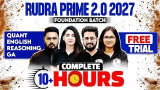 Thumbnail: RUDRA PRIME 2.0 FOUNDATION BATCH 2027 | FREE TRIAL🔥| 10+ Hours Complete Banking Preparation