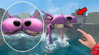 Thumbnail: What if Dualotl Axolotl is Hunting Me | Crabcraftcarrier Sea Monsters In Gmod
