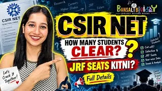 Thumbnail: How Many Students ACTUALLY Clear CSIR NET? | JRF Seats Reality You Must Know!
