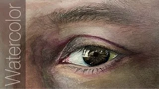 Thumbnail: Eye study | Watercolor and graphite | Timelapse