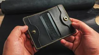 Thumbnail: Making a Black Leather Wallet with Bronze Snaps From Scratch