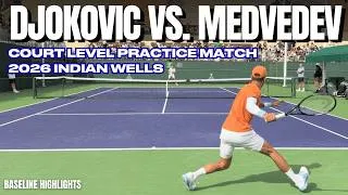Thumbnail: Djokovic vs. Medvedev | 2026 Indian Wells Court Level Practice Match | 4K