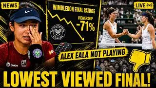 Thumbnail: 🚨 WTA IN SHOCK: Wimbledon Final Ratings PLUNGE After Alex Eala's Exit!