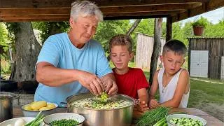 Thumbnail: Cozy Rainy Day in the Village 🌧️ Grandma's Cooking & Farm Chores