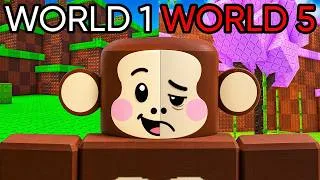 Thumbnail: Beating EVERY WORLD in +1 Monkey Evolution! (Roblox)