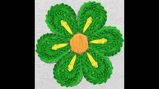 Thumbnail: Flower Embroidery !!! Feather Stitch Flower Hand Embroidery Needlework,Feather Stitch Flower