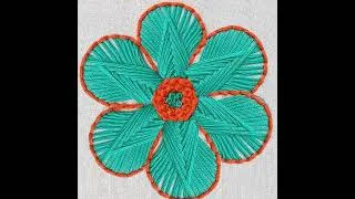 Thumbnail: Beautiful Fishbone Flower Embroidery!!! Fishbone Stitch Flower Hand Embroidery Needle Work #bordado