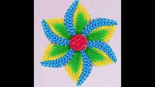 Thumbnail: 3D Double Chain Flower!!!  Chain Stitch Flower Hand Embroidery Designs 🌸 modern pattern #bordado