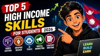 Thumbnail: Top 5 Skills to Earn Money as a Student in 2026 | Online Earning & Freelancing in Nepal