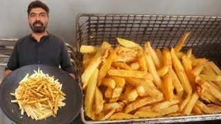 Thumbnail: How to make commercial potato chips | Perfect  finger fries Recipe | finger chips banane ka tarika