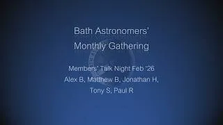 Thumbnail: BA Monthly Talk - Members' Talk Night - 5 short talks by members