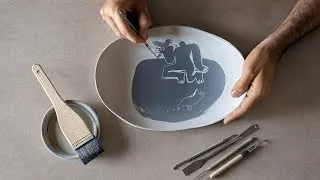 Thumbnail: Sgraffito on pottery | ceramic engobe technique
