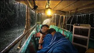 Thumbnail: CAMPING IN HEAVY RAIN, LIGHTNING AND THUNDERSTRONG | MOST INTENSE WEATHER I EXPERIENCE IN THE BOAT