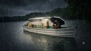 Thumbnail: CAMPING IN HEAVY RAIN IN THE BOAT AND GOT SO LUCKEY CAUGHT A LOT OF FISH FOR DINNER