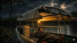Thumbnail: CAMPING IN HEAVY RAIN ALL DAY NIGHT WHILE IN THE BOAT AND FISHING FOR DINNR
