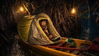 Thumbnail: CAMPING IN A FLOATING TENT WITH DOG | WE'RE HAPPY WE CAOGHT A FISH TO EAT
