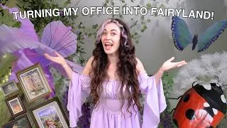 Thumbnail: I Turned my Boring Home Office into a Fairy's Cottage 🧚🍄✨