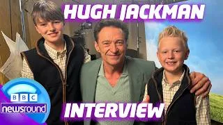 Thumbnail: Hugh Jackman interviewed by young farmers about The Sheep Detective 🐑 | Newsround