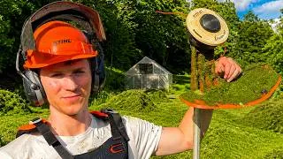 Thumbnail: The Most Satisfying Farm Life Work: Giant Grass Cutting & Building Stairs