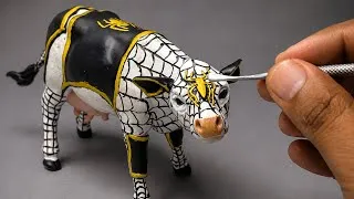 Thumbnail: I Turned a Cow into Spider-Man! 🕷️ Amazing Polymer Clay Sculpture Tutorial