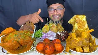 Thumbnail: EATING SPICY FULL CHICKEN CURRY, EGG CURRY,  MUTTON CHAAP CURRY, FISH FRY, BRINJAL BHARTA,DRY CHILLI