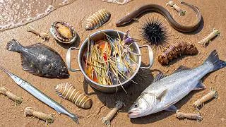 Thumbnail: 🌊 INSANE Ocean Foraging 🐍 River Eel, 🦐 Mantis Shrimp, 🐟 Swordfish, 🥒 Sea Cucumber, 🦪 Oyster