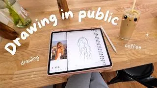 Thumbnail: Drawing on my iPad at a cafe ☕ a cosy creative morning (vlog)